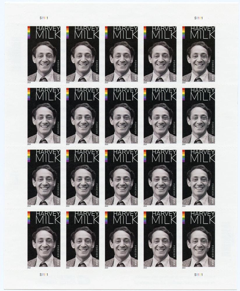 2014 Harvey Milk Forever US Postal Service Mint Sheet of 20 Stamps Scott #4906