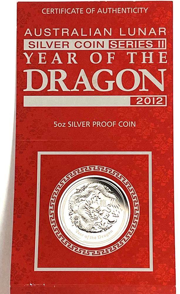 2012 P NGC PF 69 UCAM First Release Australian Year of the Dragon 5 oz Silver $8 Coin