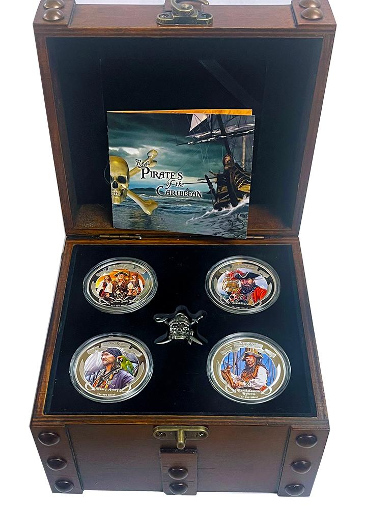 2011 Real Pirates of the Caribbean 1oz Silver Proof Four Coin Set from Niue