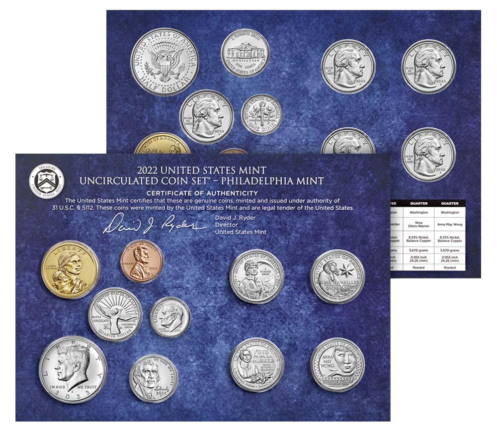 2022 Mint Set - All Original 20 Coin U.S. Mint Uncirculated Set