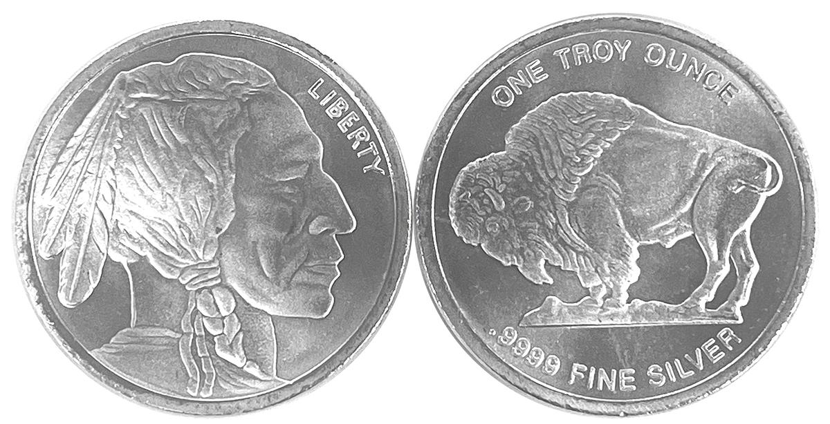 1-Ounce .999 Fine SILVER Rounds - Buffalo