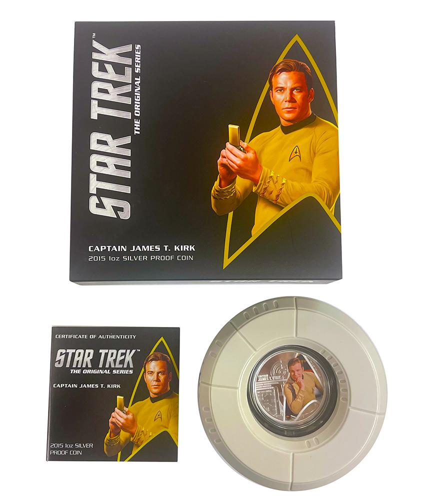 Star Trek 2015 Captain Kirk Tuvalu Silver Proof Coin Collector's Set