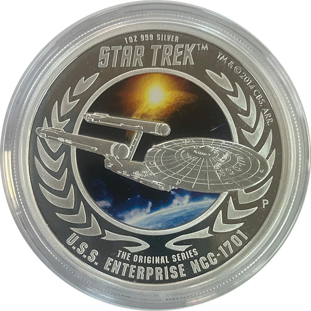 Star Trek 2015 Captain Kirk & USS Enterprise 2 Coin Tuvalu Silver Proof Collector's Set