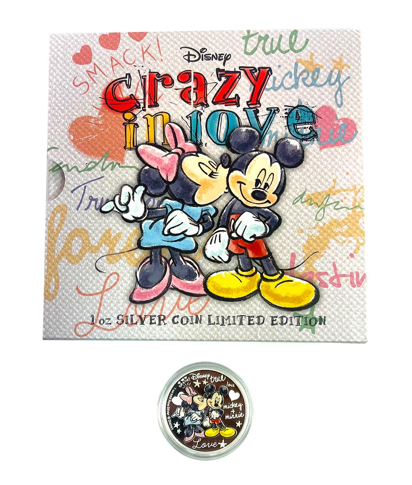 2015 Disney Mickey & Minnie - Crazy In Love - 1 oz .999 Silver Limited Edition Coin w/ Original Packaging and COA from Niue