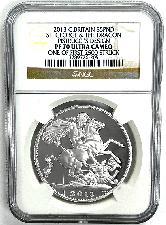 2013 Great Britain St George and the Dragon Silver Proof Coin S5PND in NGC PF 70 Ultra Cameo 1 of First 2500 Struck