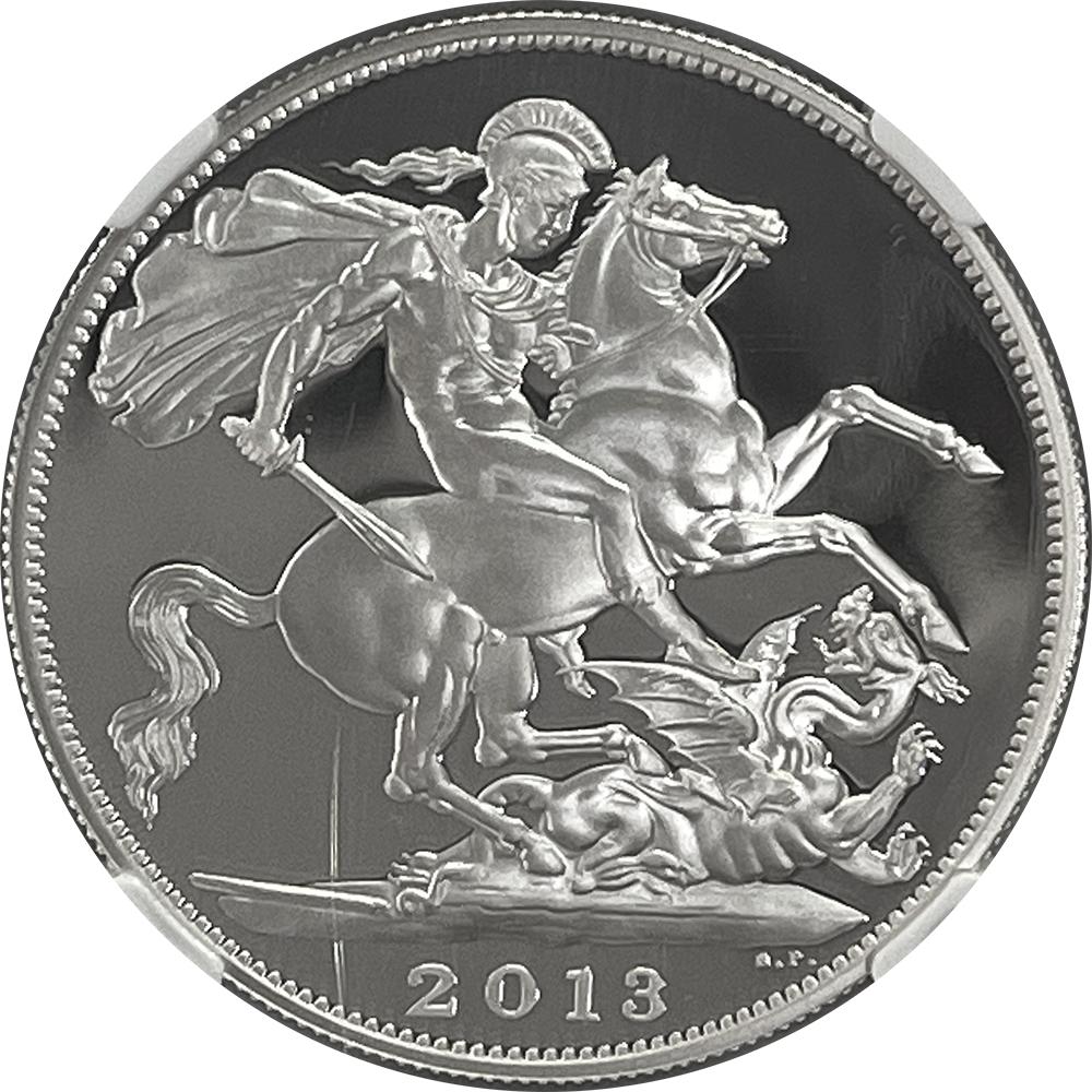 2013 Great Britain St George and the Dragon Silver Proof Coin S5PND in NGC PF 70 Ultra Cameo 1 of First 2500 Struck