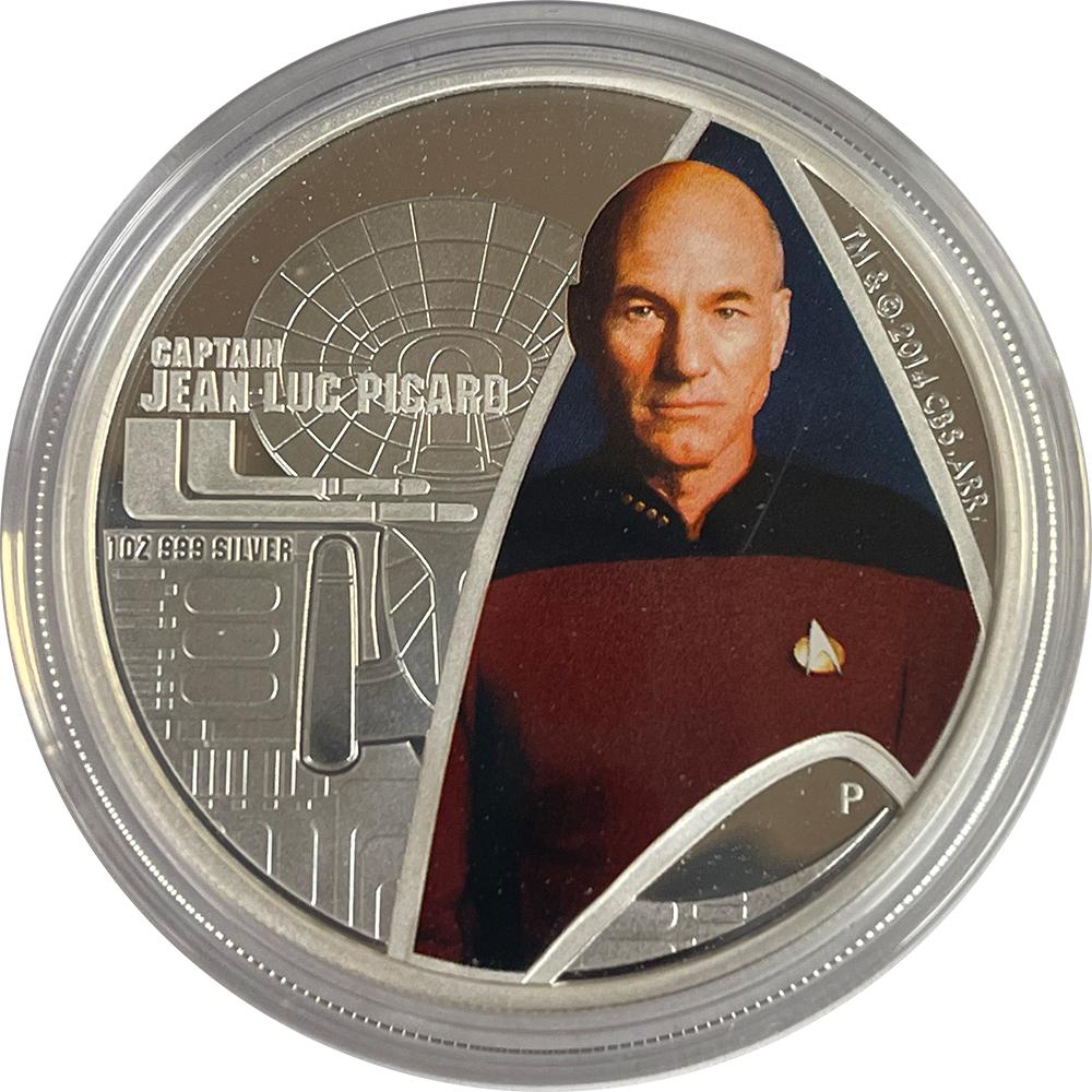 Star Trek 2015 Captain Picard Transporter Tuvalu Silver Proof 2 Coin Collector's Set