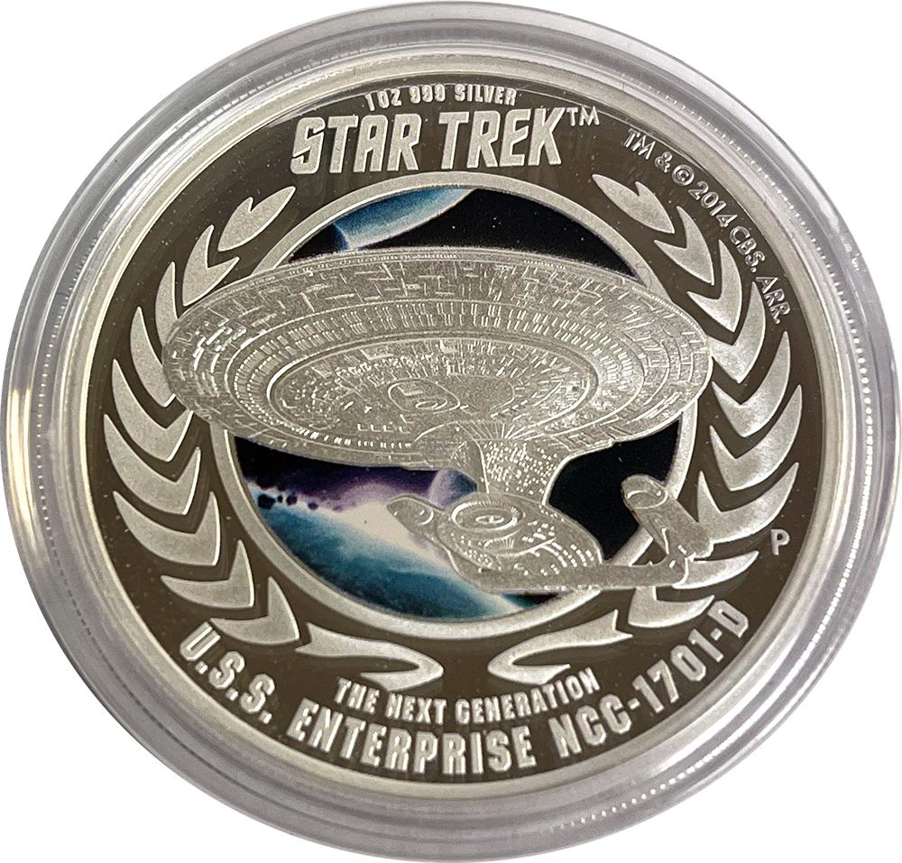 Star Trek 2015 Captain Picard Transporter Tuvalu Silver Proof 2 Coin Collector's Set