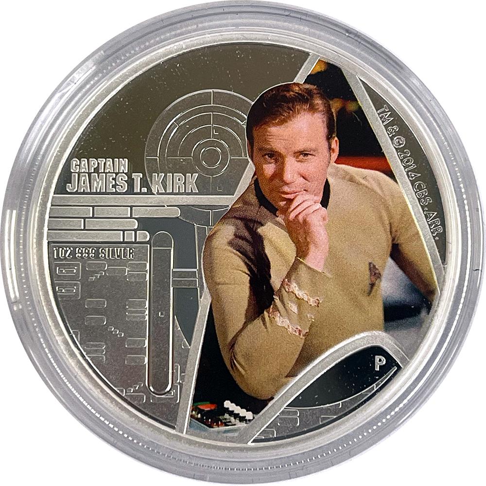 Star Trek 2015 Captain Kirk Transporter Tuvalu Silver Proof 2 Coin Collector's Set