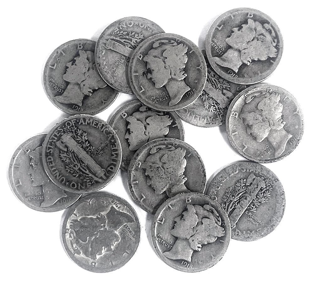 1918-D Mercury Silver Dime - Lower Grade Filler