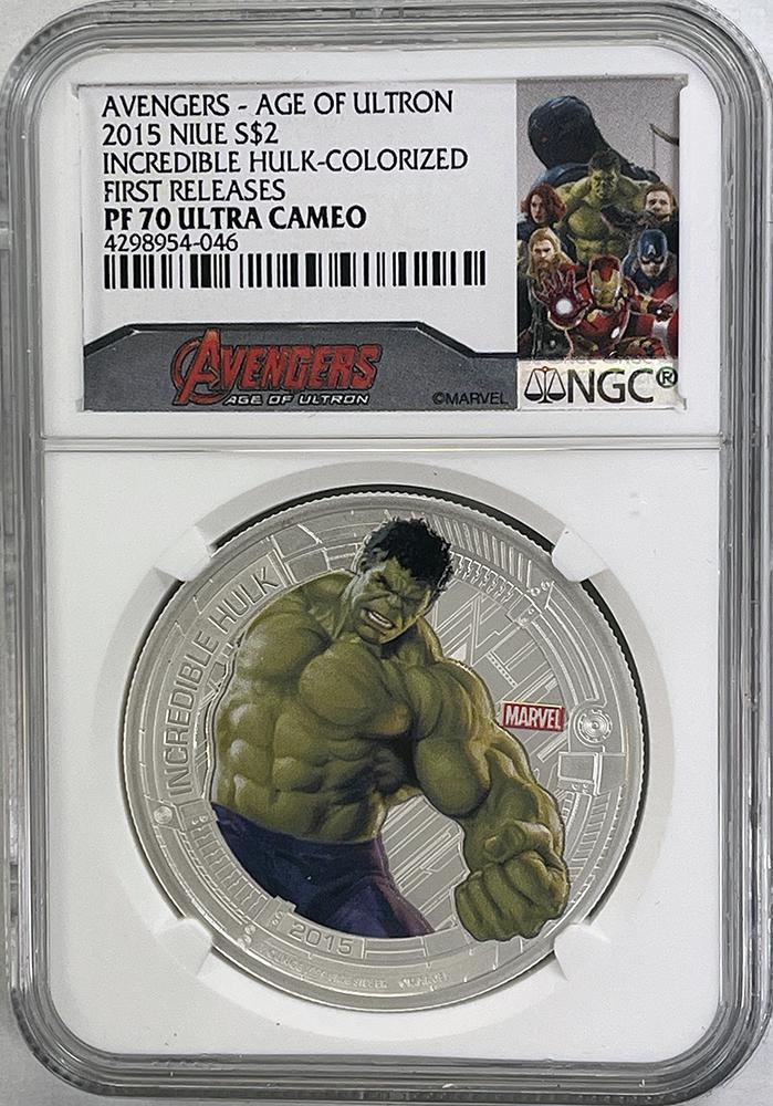 2015 Marvel Avengers Age of Ultron 1oz Silver Proof Five Coin Set from Niue in NGC First Releases PF 70 Ultra Cameo