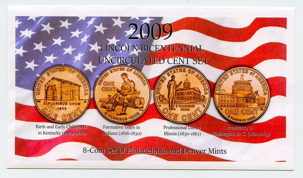 2009 Lincoln Bicentennial Cent Uncirculated 8 Coin Set