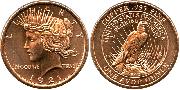 1921 Peace Dollar Design 1oz Copper Round .999 Fine