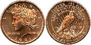 1921 Peace Dollar Design 1oz Copper Round .999 Fine