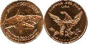 Megalodon Shark Design 1oz Copper Round .999 Fine