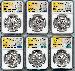 2021 Morgan and Peace Dollar 100th Anniversary 6 Coin Set NGC MS 70