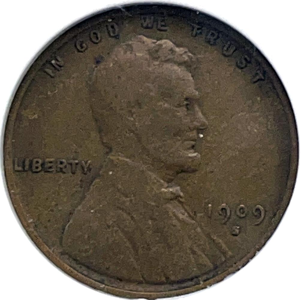1909-S VDB Lincoln Wheat Cent KEY DATE in NGC F 12 BN (Brown)