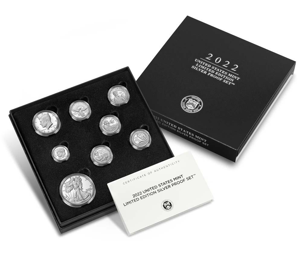 2022 Limited Edition SILVER Proof Set - 8 Coin U.S. Mint Proof Set