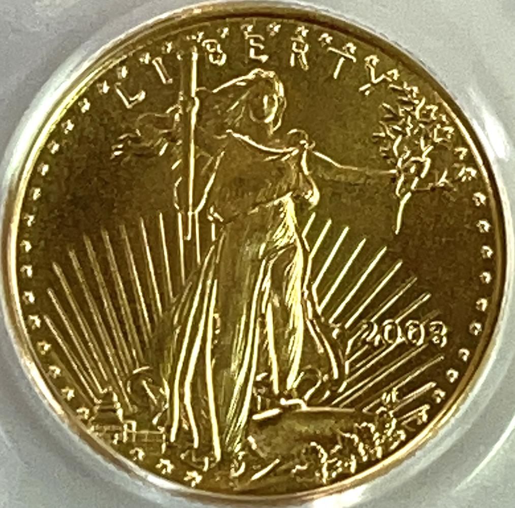 2003 Gold $5 American Eagle 1/10th Ounce Certified PCGS MS 69
