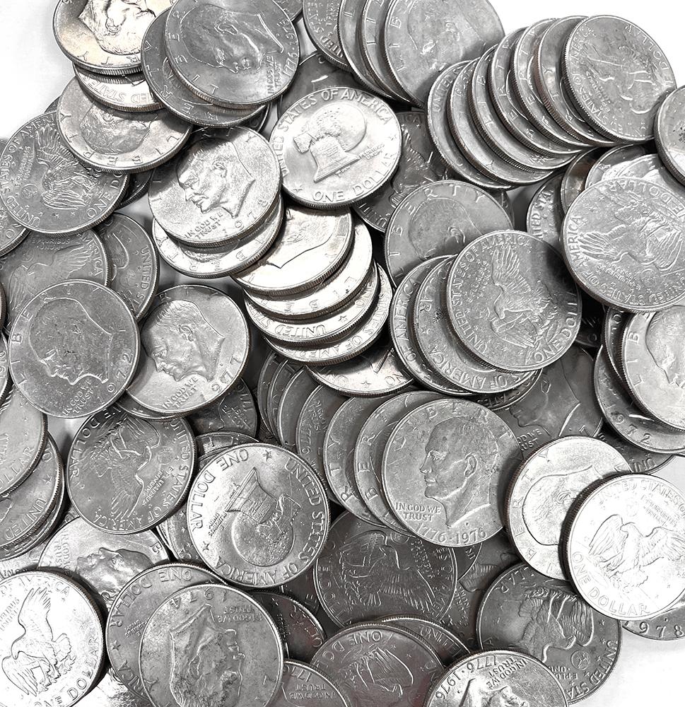 Eisenhower Dollar Bulk Lot of 100 Ike Dollars 1971-1978