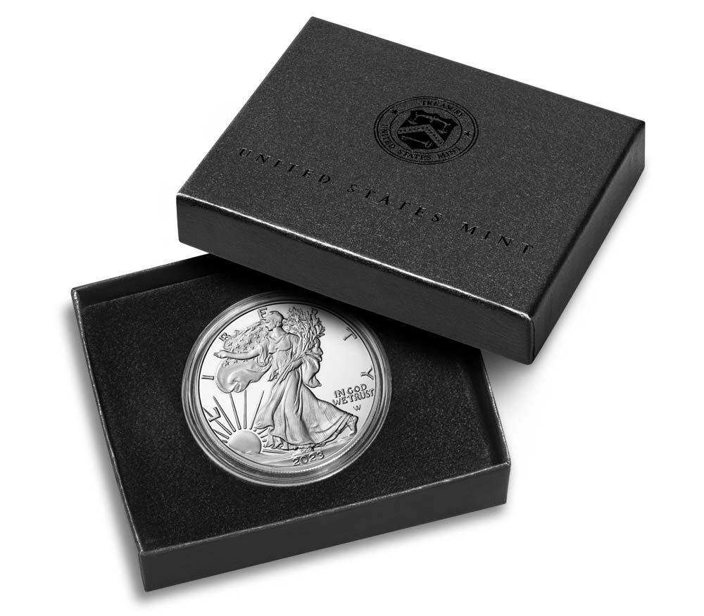 2023 Silver Eagle PROOF In Box with COA 2023-W American Silver Eagle Dollar Proof