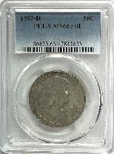 1957-D Franklin Silver Half Dollar PCGS MS 66 FBL (Full Bell Lines) From Original Mint Sets