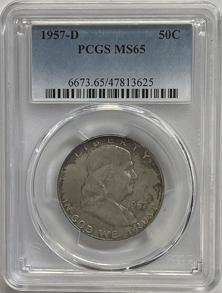1957-D Franklin Silver Half Dollar PCGS MS 65 From Original Mint Sets