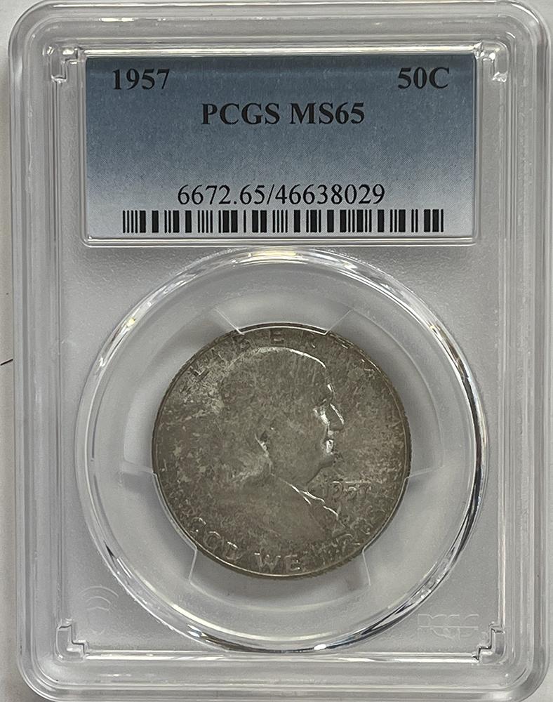 1957 Franklin Silver Half Dollar PCGS MS 65 From Original Mint Sets