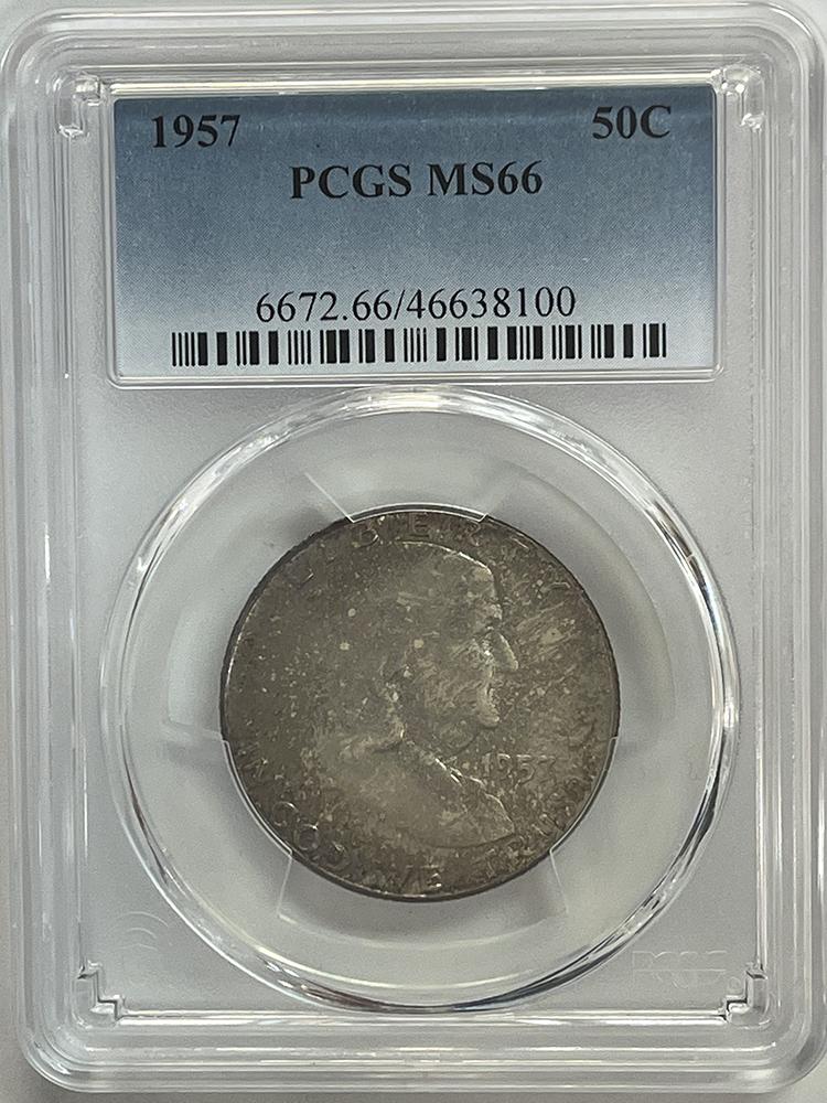 1957 Franklin Silver Half Dollar PCGS MS 66 From Original Mint Sets