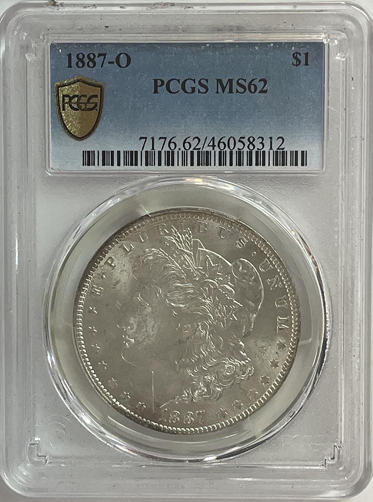 1887-O Morgan Silver Dollar in PCGS MS 62