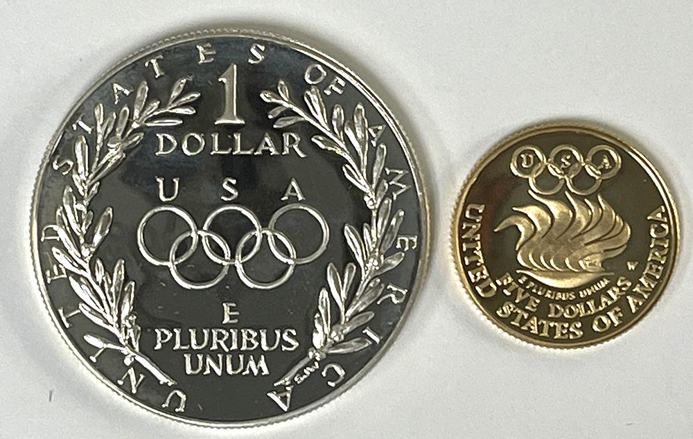 1988 United States Olympic 2 Coin Proof Set with $5 Gold