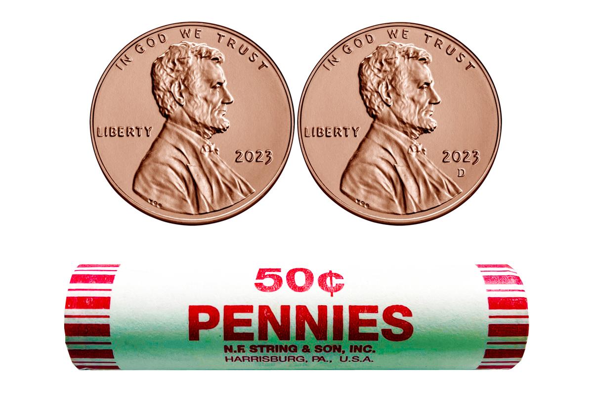 2023 P&D Lincoln Shield Cent - Union Shield Rolls