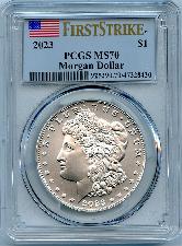 2023 Morgan Silver Dollar in PCGS MS 70 First Strike