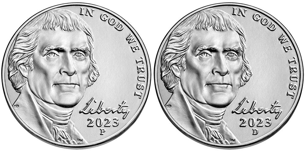 2023 P & D Jefferson Nickels Gem BU (Brilliant Uncirculated)