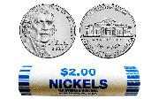 2023-P Jefferson Nickel Bank Wrapped Roll 40 Coins Gem BU