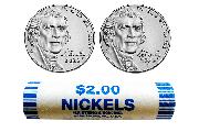 2023 P&D Jefferson Nickel Bank Wrapped Rolls Gem BU