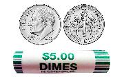 2023-P Roosevelt Dime Bank Wrapped Roll 50 Coins Gem BU