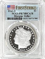2023-S Morgan PROOF Silver Dollar in PCGS PR 70 DCAM First Strike