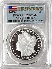 2023-S Morgan PROOF Silver Dollar in PCGS PR 69 DCAM First Strike