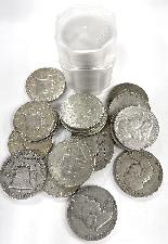 90% Franklin Silver Half Dollar Rolls - 20 Coins $10 Face