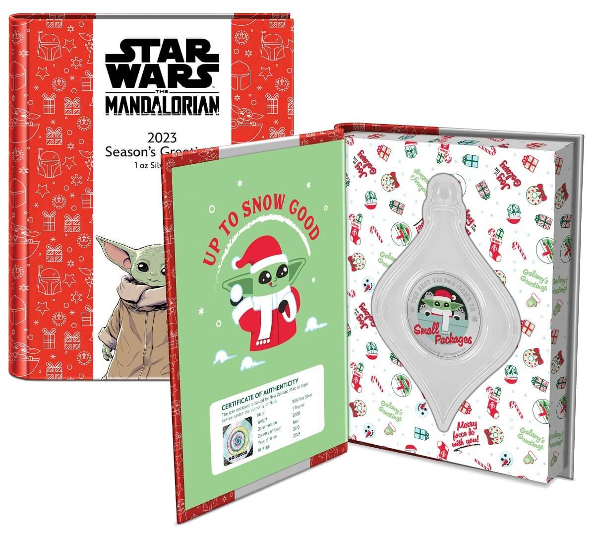 2023 Niue Star Wars Mandalorian Season’s Greetings Small Packages 1oz Silver Proof Coin