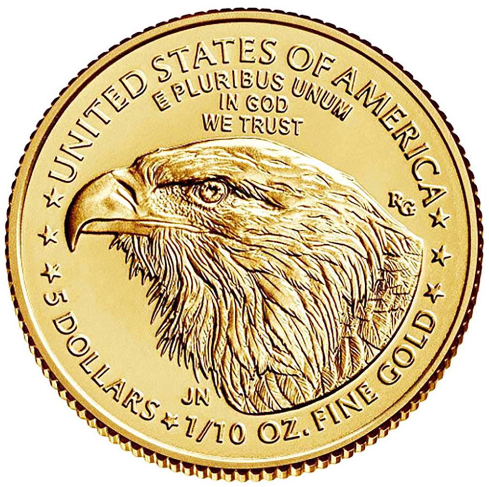 2024 GOLD $5 American Eagle Coin 1/10th Ounce in Capsule