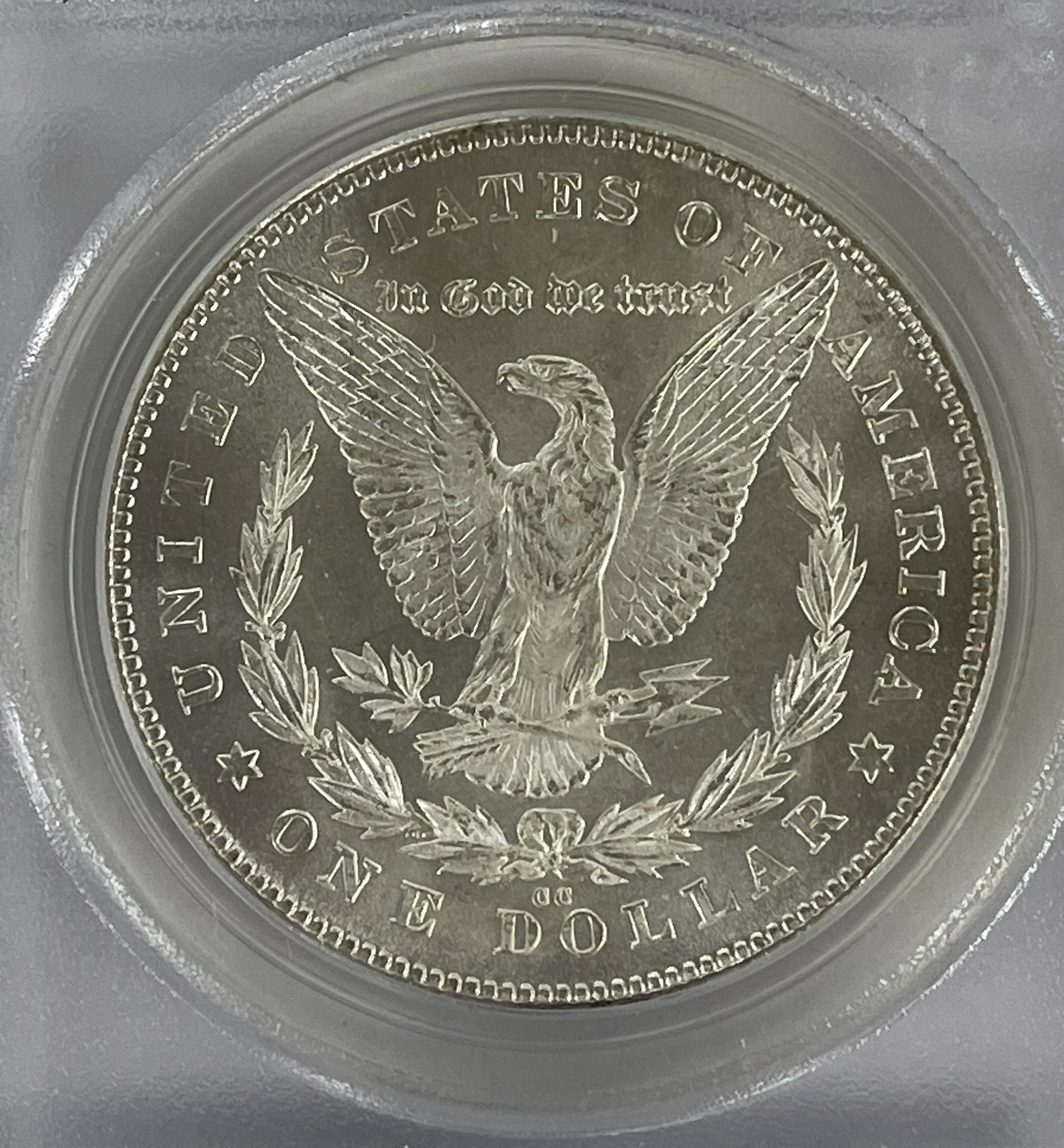 1880-CC 8/7 Reverse of 78 Morgan Silver Dollar in PCGS MS 65 -VAM 7-