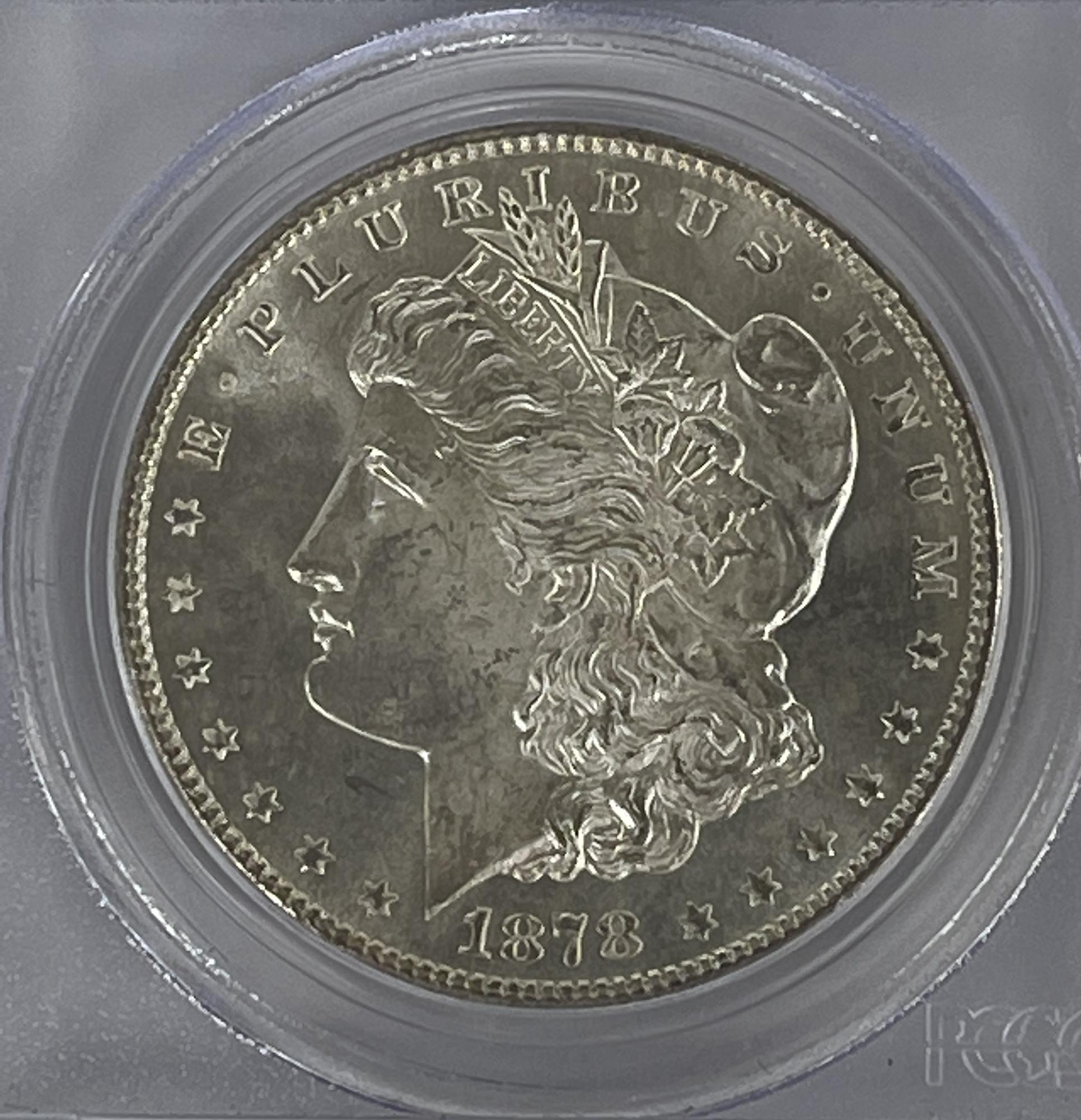 1878-S Morgan Silver Dollar in PCGS MS 65