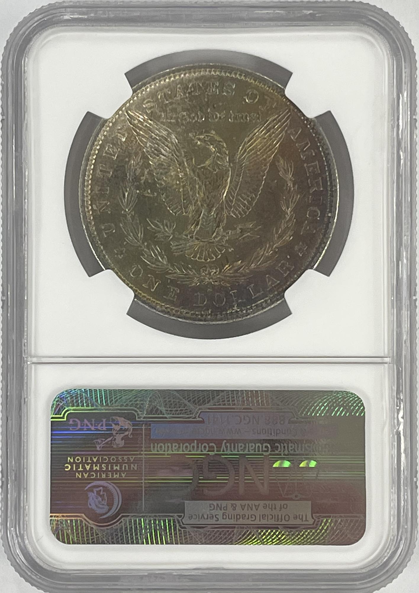 1882-S Morgan Silver Dollar in NGC MS 63 !!RAINBOW TONED REV!!