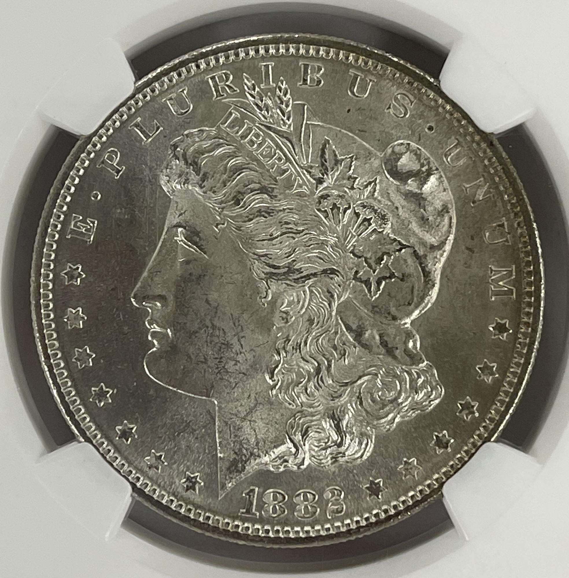 1882-S Morgan Silver Dollar in NGC MS 63 !!RAINBOW TONED REV!!