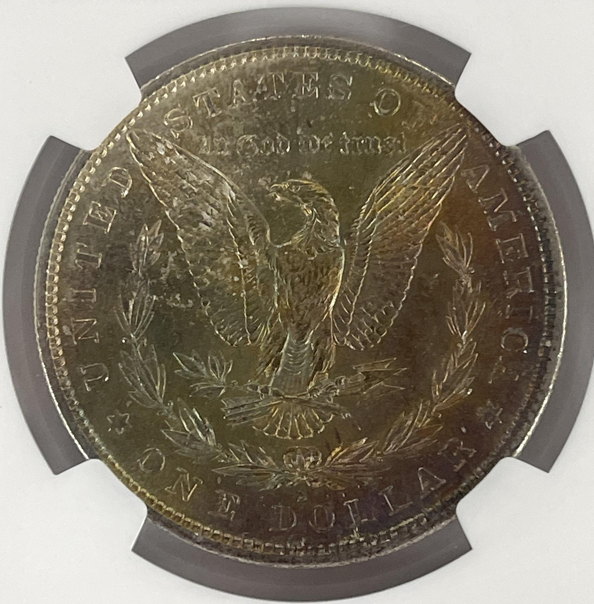 1882-S Morgan Silver Dollar in NGC MS 63 !!RAINBOW TONED REV!!