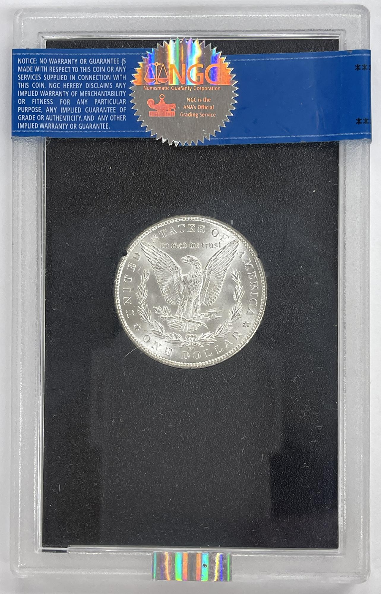 1884-CC Morgan Silver Dollar NGC MS 63 in GSA Hoard Holder