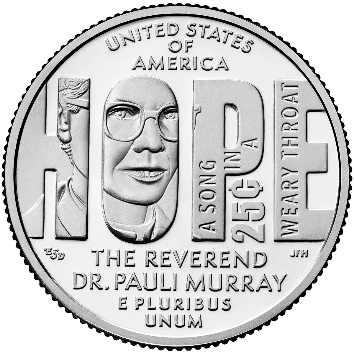 2024-D Rev Dr Pauli Murray American Women Quarter GEM BU