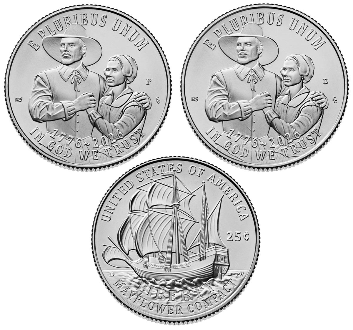 2026 P & D Mayflower Semiquincentennial Quarters GEM BU